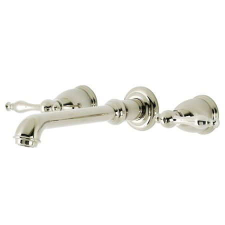 Kingston Brass KS7026NL Two-Handle Wall Mount Tub Faucet, Polished Nickel KS7026NL